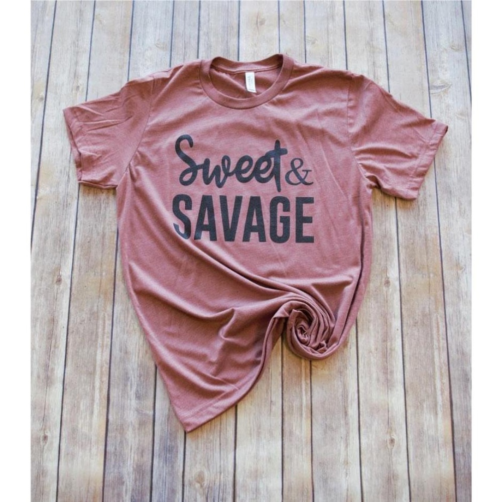 Sweet & Savage Tee -- Mauve Regular price